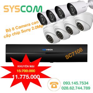 Bộ 8 Camera KBvision USA Chíp Sony 2.0Mp (SC7108)